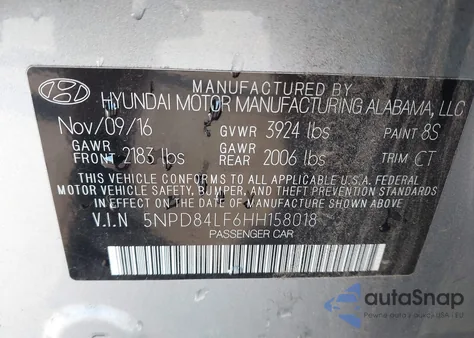 2017 Hyundai Elantra Value Edition из США, поврежденный, VIN 5NPD84LF6HH158018